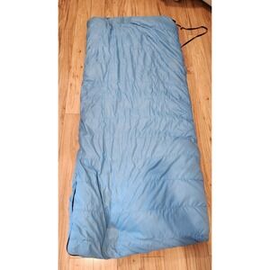 Vintage Eddie Bauer Expedition Down Sleeping Bag 70x30 Blue Camping YKK Zip